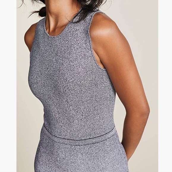 Theory Marl Flare Black, White Grey Knit Sleeveless Dress Size P - Picture 3 of 16